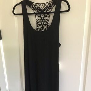 NWT, BLACK RIBBED TANK STLE MAXI DRESS